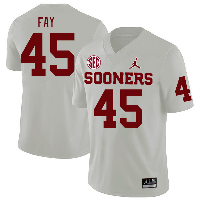 Men #45 Hampton Fay Oklahoma Sooners 2024 SEC Conference College Football Jerseys-White